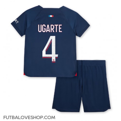 Dres Paris Saint-Germain Manuel Ugarte #4 Domáci pre deti 2023-24 Krátky Rukáv (+ trenírky)